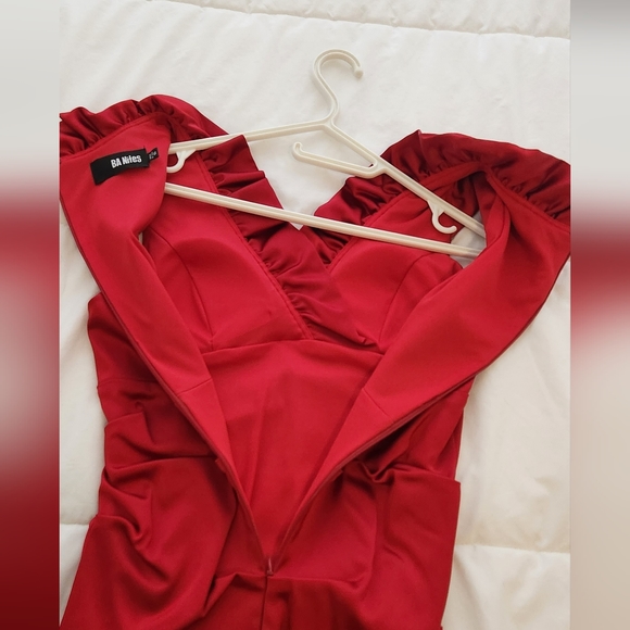 MELANIE LYNE RED MIDI DRESS SIZE 10 LIKE NEW! - Picture 14 of 15